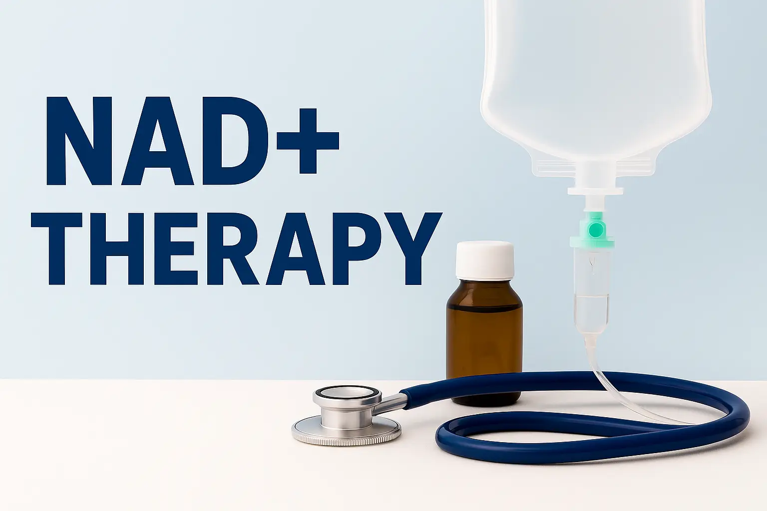 NAD+ therapy — IV bag and stethoscope